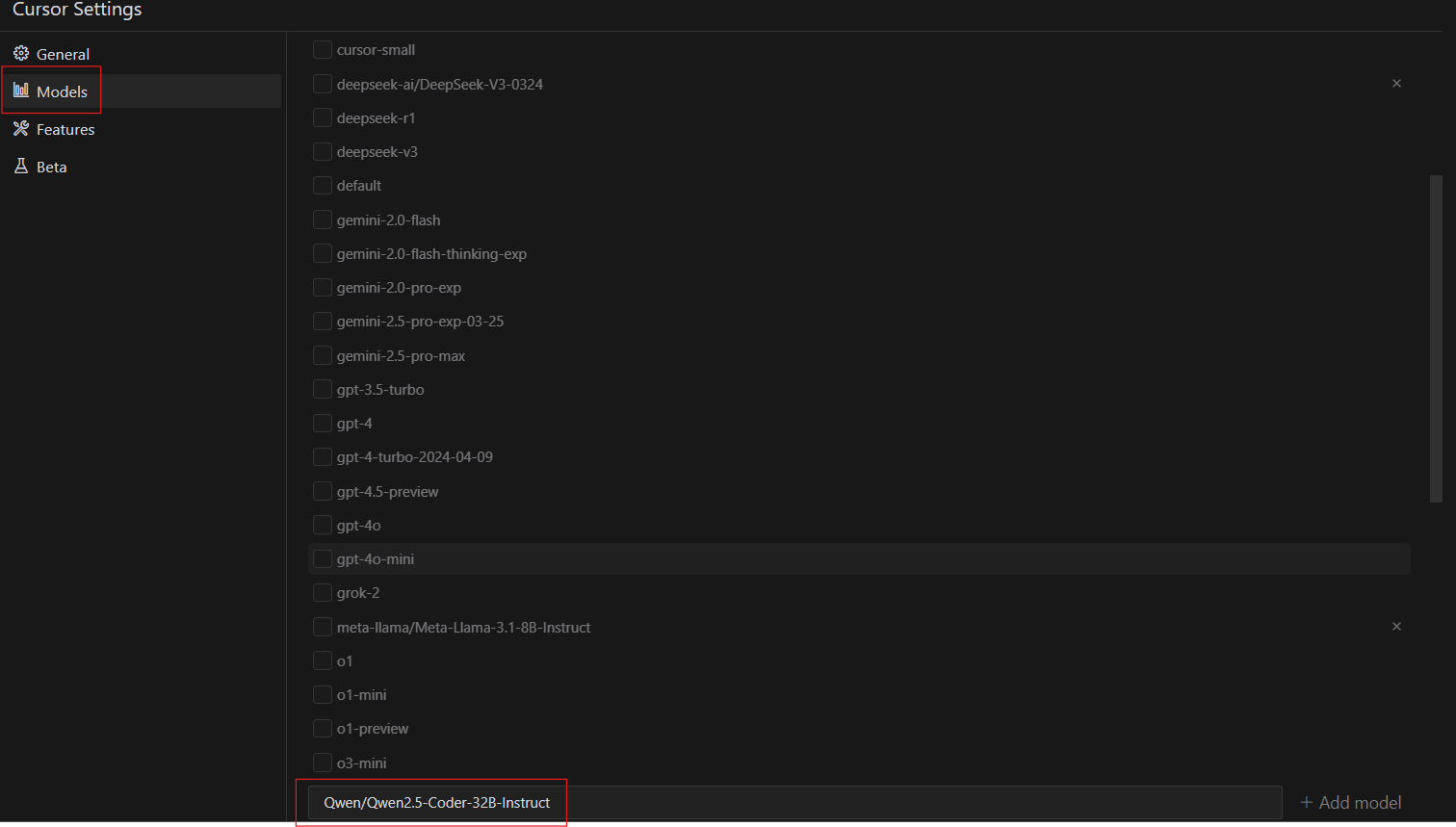 Configure Custom Model